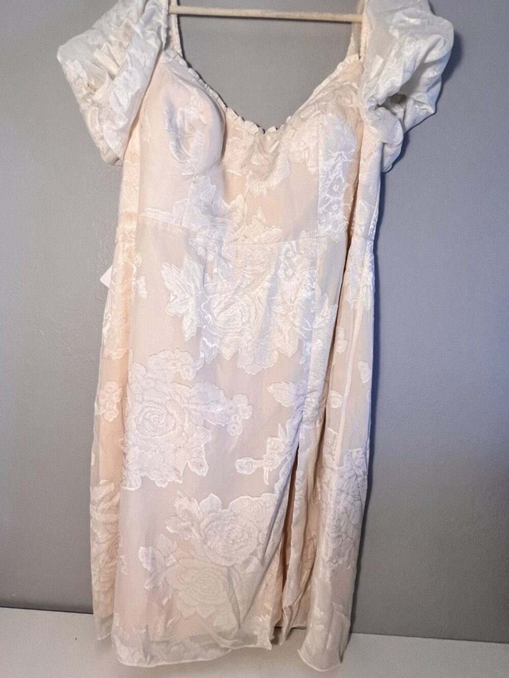 NWT - Size 24 Azazie Atelier Misha Champagne Midi Dress with Garmet Bag